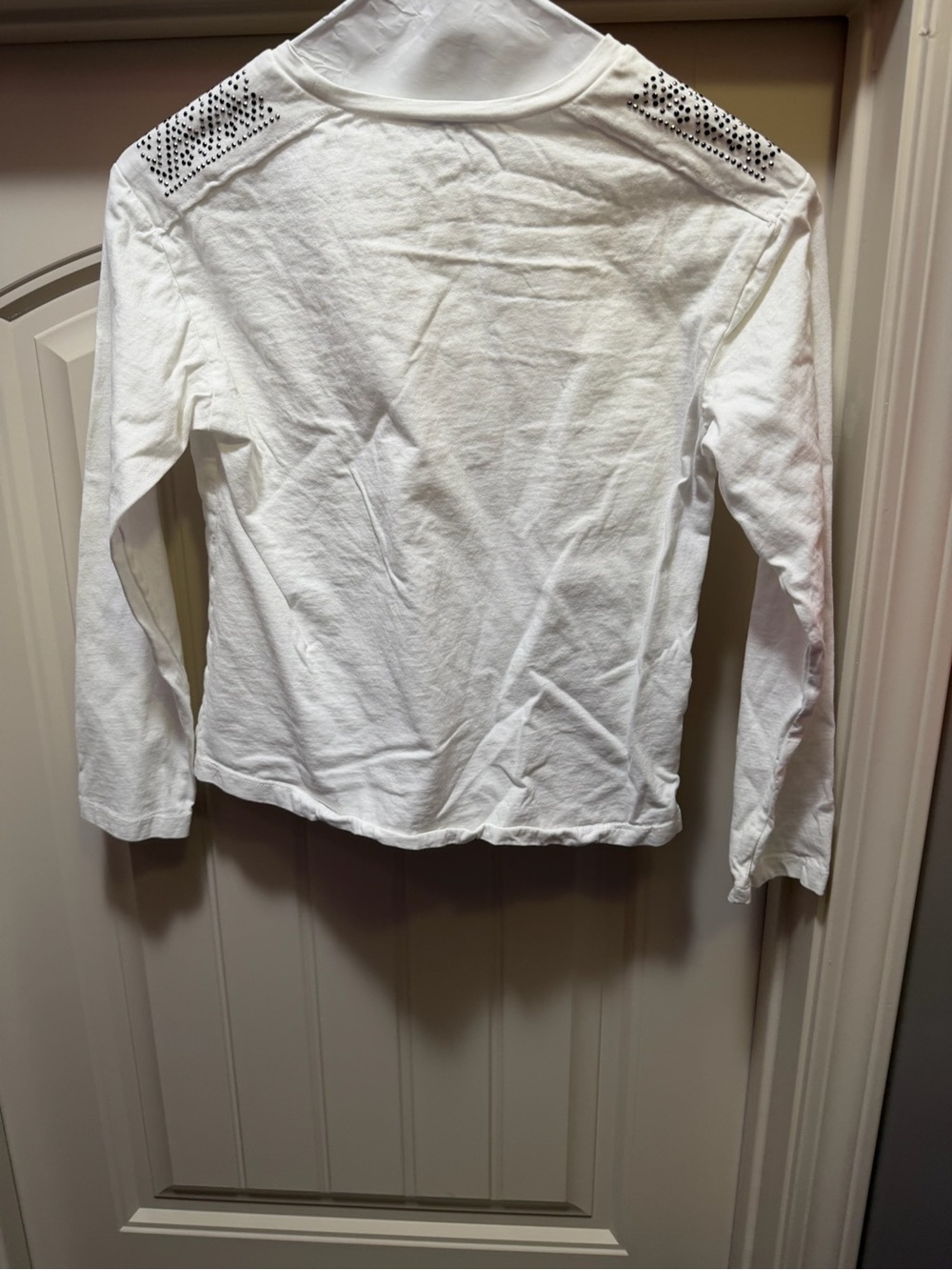 Mayoral Girls White Long Sleeve Top with Shoulder Stud Detail Size 12
